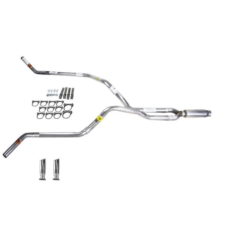 Dakota 87-96 dual exhaust 2.5 pipe Glass Pack muffler RC Tip Corner exit