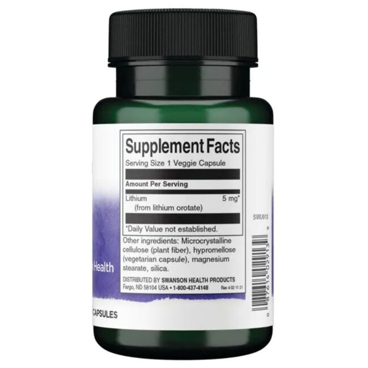 Swanson Ultra Lithium Orotate 5 mg 60 Veg Caps Supplement