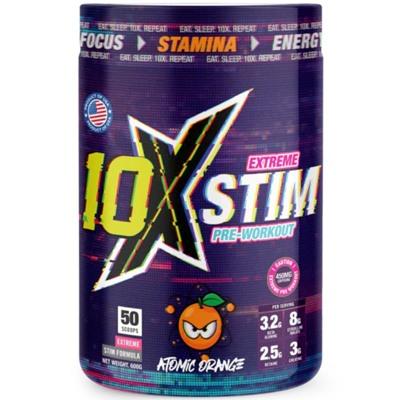 10X Stim 50 scoops Atomic Orange