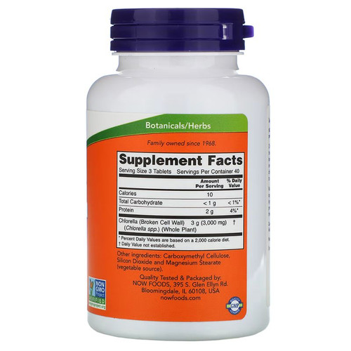 NOW FOODS Chlorella 1000mg 120 T Supplement