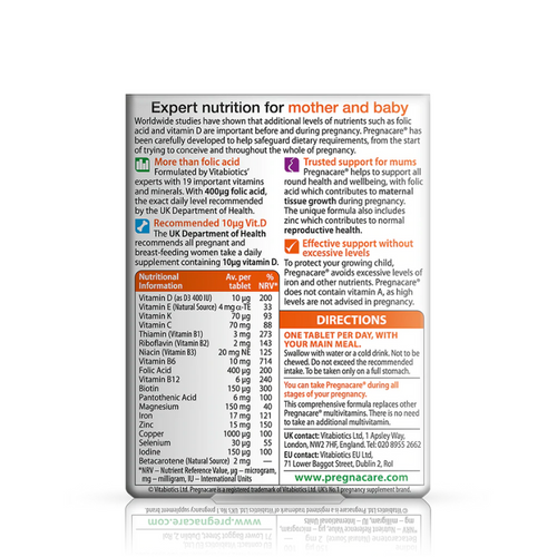 Vitabiotics Pregnacare Original - 30 Tabs Supplement