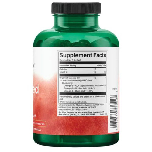 Swanson Flaxseed Oil - 200 gels Supplement