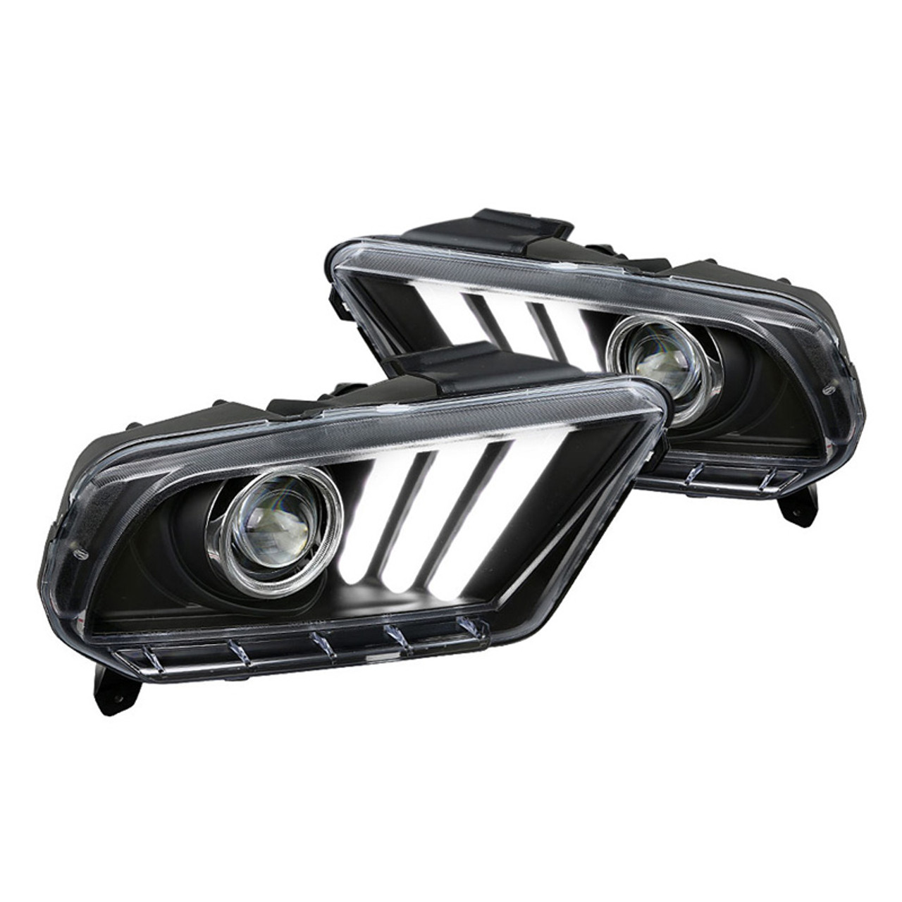 peber tjære binde Free Shipping on Spec-D 10-14 Ford Mustang Projector Black SEQ LED Bar  Headlights
