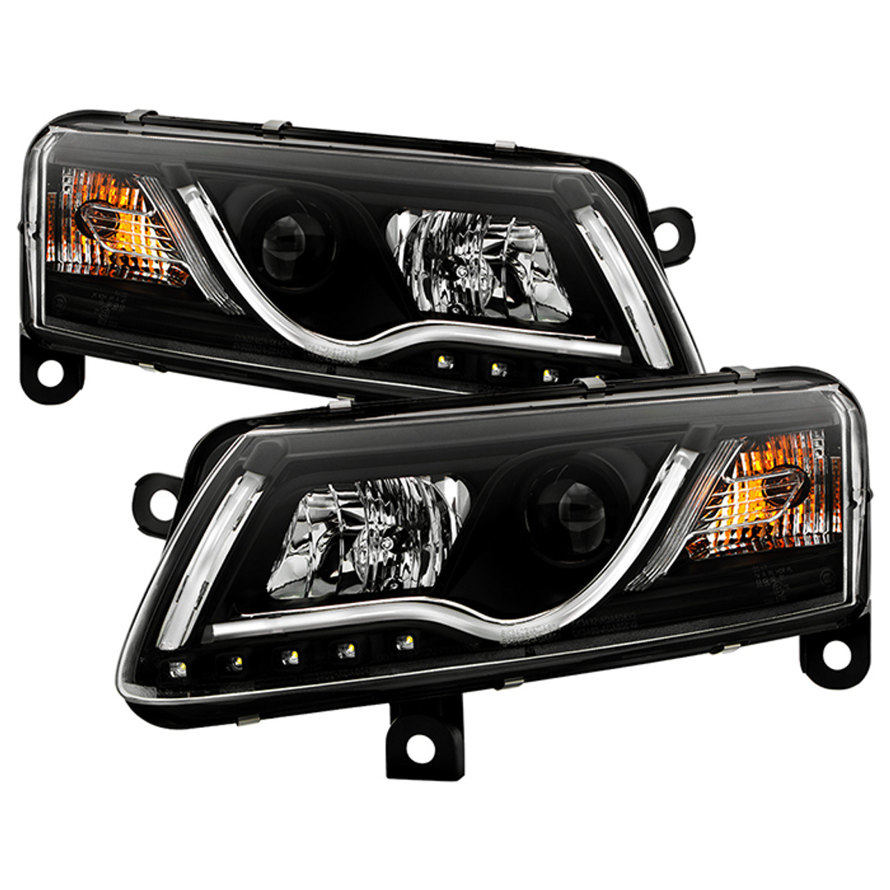 Spyder Audi A6 05-07 Light Bar Headlights Black Non Quattro/AFS