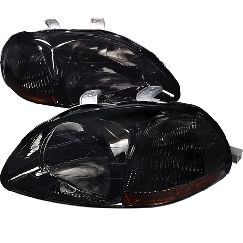 Spec-D 96-98 Honda Civic Smoke W Amber Reflector Headlights 2lh-cv96g-rs