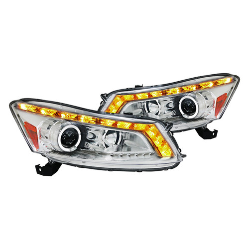 junyan Spec-D 08-12 Honda Accord 4D Projector Chrome Headlights 2lhp-acd084-tm
