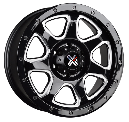 DX4 20x9 Type STORM 6x139.7 Gloss black ball milled 4x4 off road wheels (X42090310108GBBM