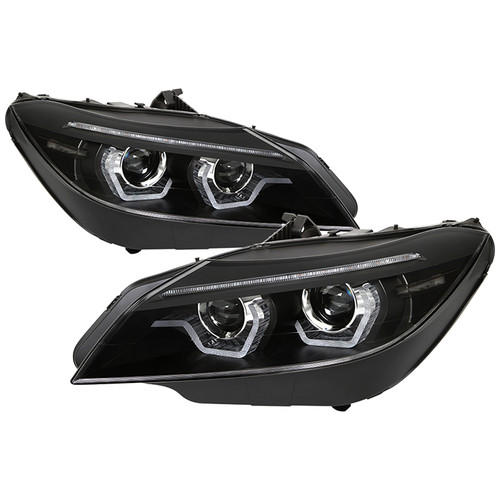 Spyder BMW Z4 09-13 Pro Headlights Black OEM AFS/Xenon display showing show PRO-YD-BMWZ409HID-AFSSEQ-BK