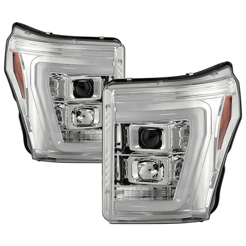 Spyder Platinum Ford F250 F350 F450 Super Duty chrome projector headlights