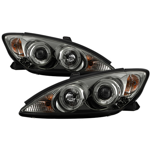 Spyder Toyota Camry 02-06 Halo Projector Headlights Smoke display showing show PRO-YD-TCAM02-HL-SM