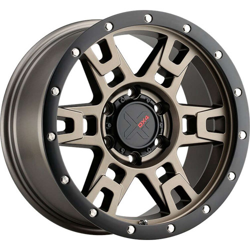 DX4 Terrain 16X8 wheels 6x139.7 Matte Bronze/ Blk Ring ET-6
