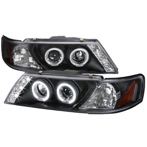1995-1999 200SX Headlights (Projector, Halo, LED, in Black housing)