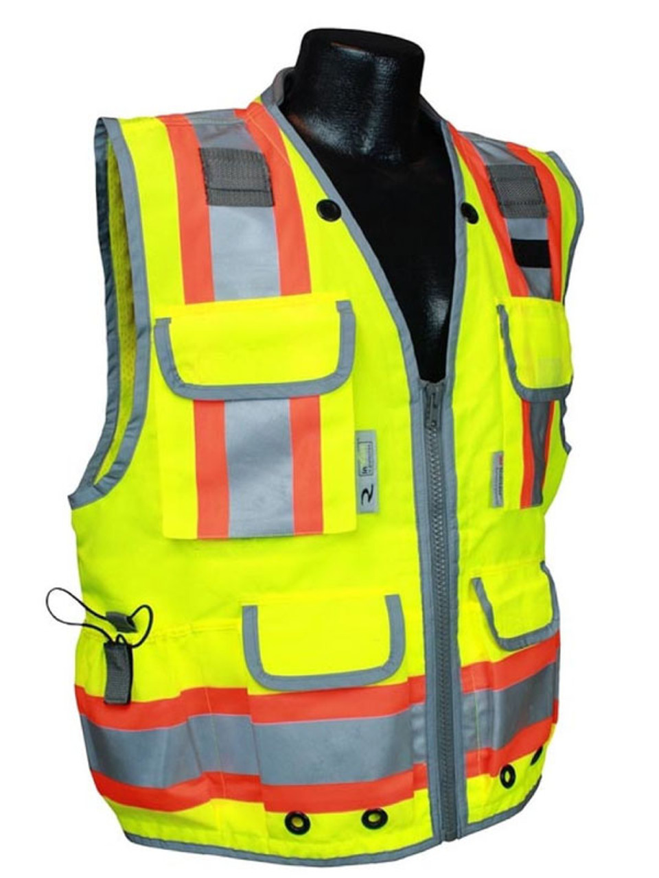 Yellow Hi-vis Vest, Silver Reflective Strip ANSI 4X-Large, 25 Pieces 