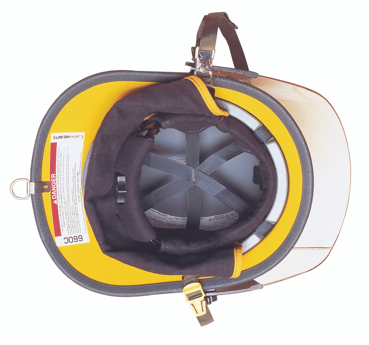 MSA 660CFSY Fiberglass Standard Fire Helmet Yellow Cairns with