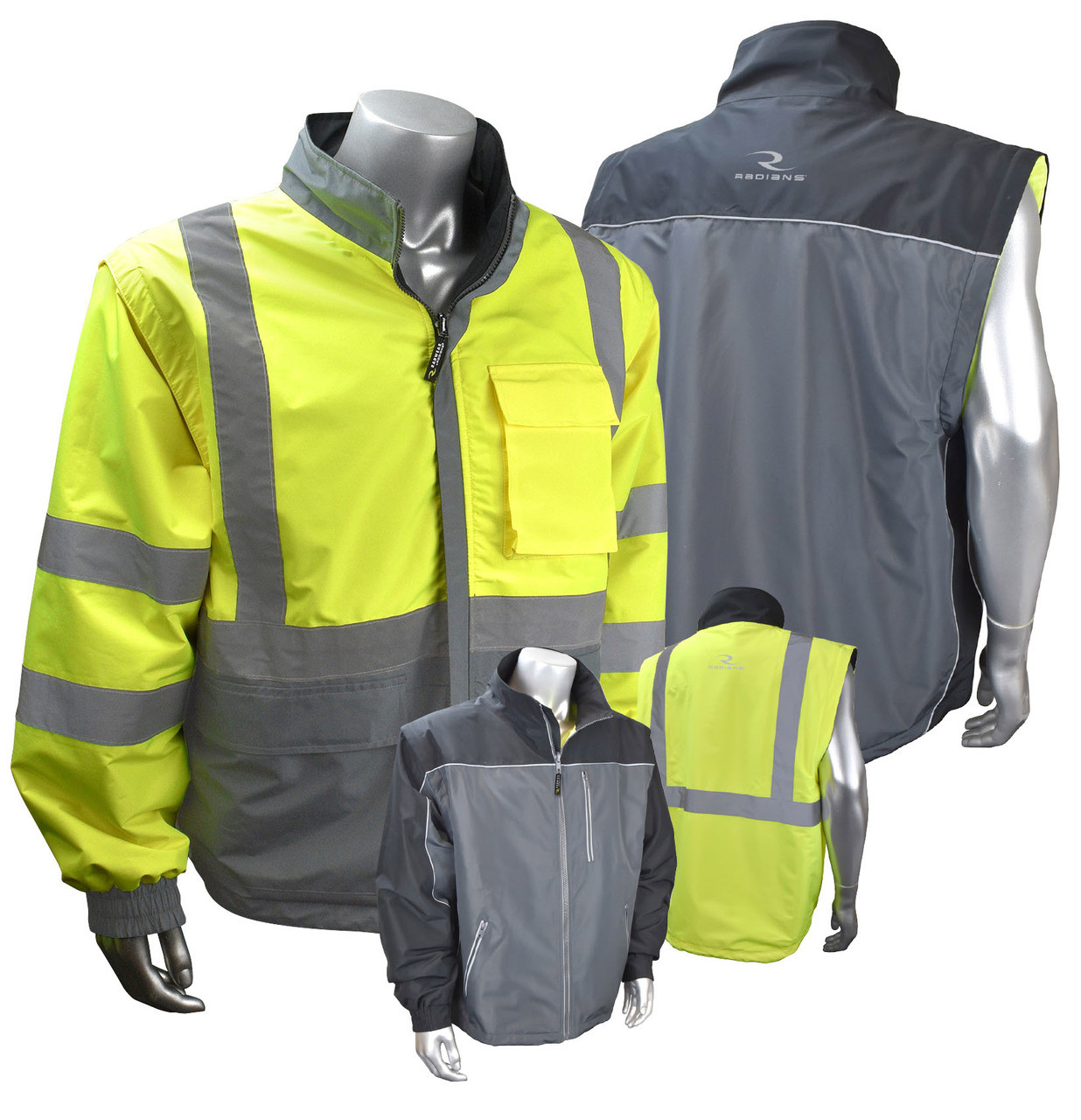Radians SJ07-3ZDS Reversible Windbreaker With ZIP-OFF Sleeves
