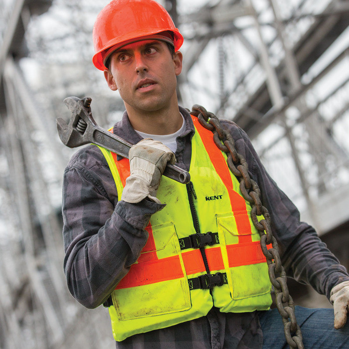 Kent 150800-410-15 Hi-Vis Mesh Deluxe Vest - Industrial Safety