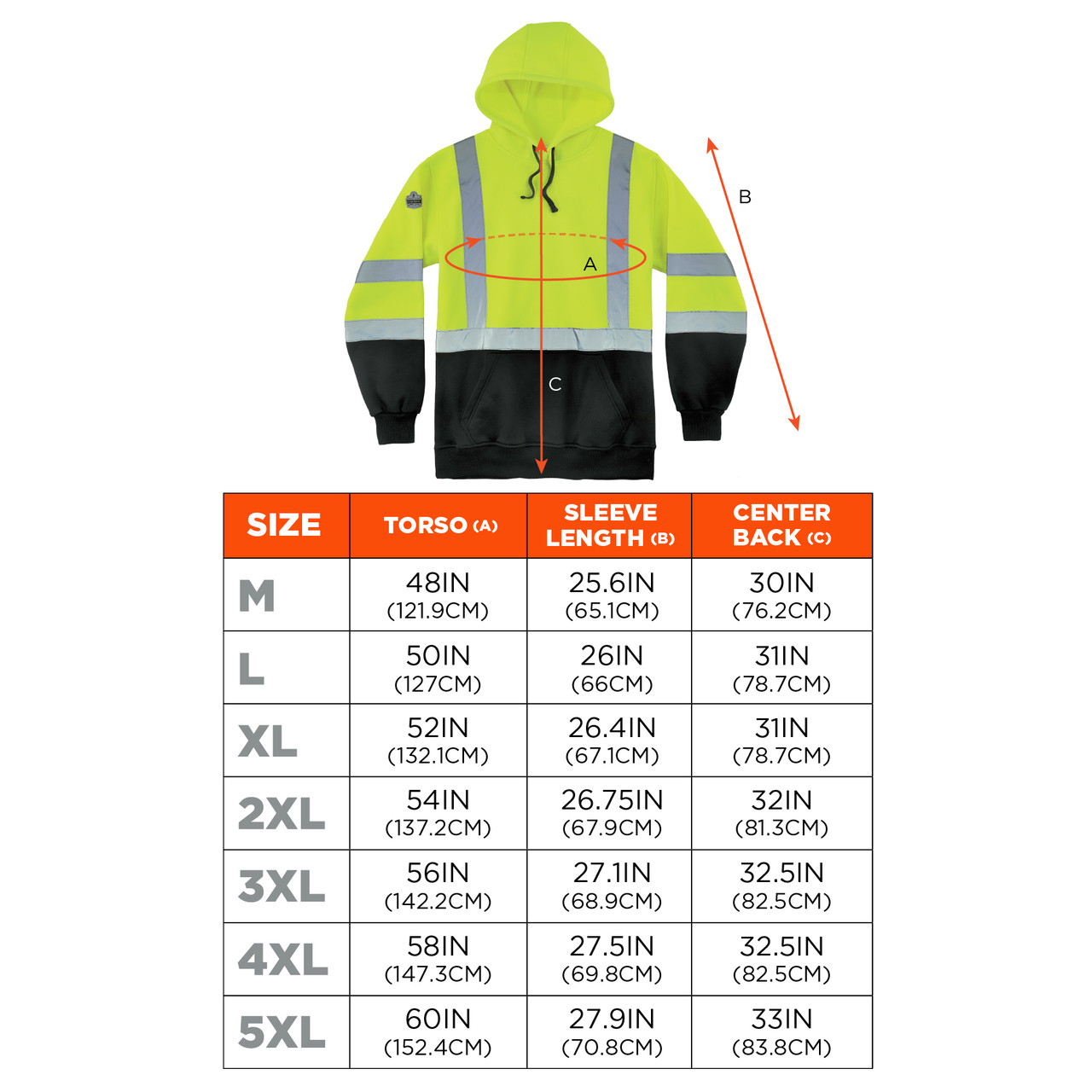 Ergodyne 8373 Class Pullover Hi-Vis Hooded Sweatshirt