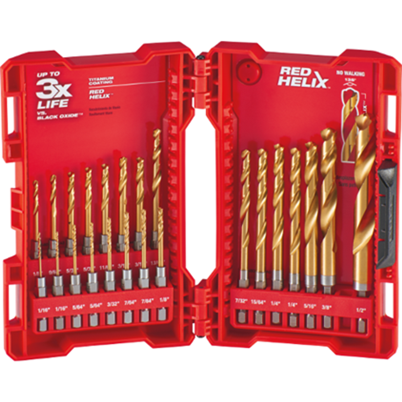 Milwaukee 48-89-4631 SHOCKWAVE RED HELIX Titanium Drill Bit Set 23 PC  Industrial Safety Products