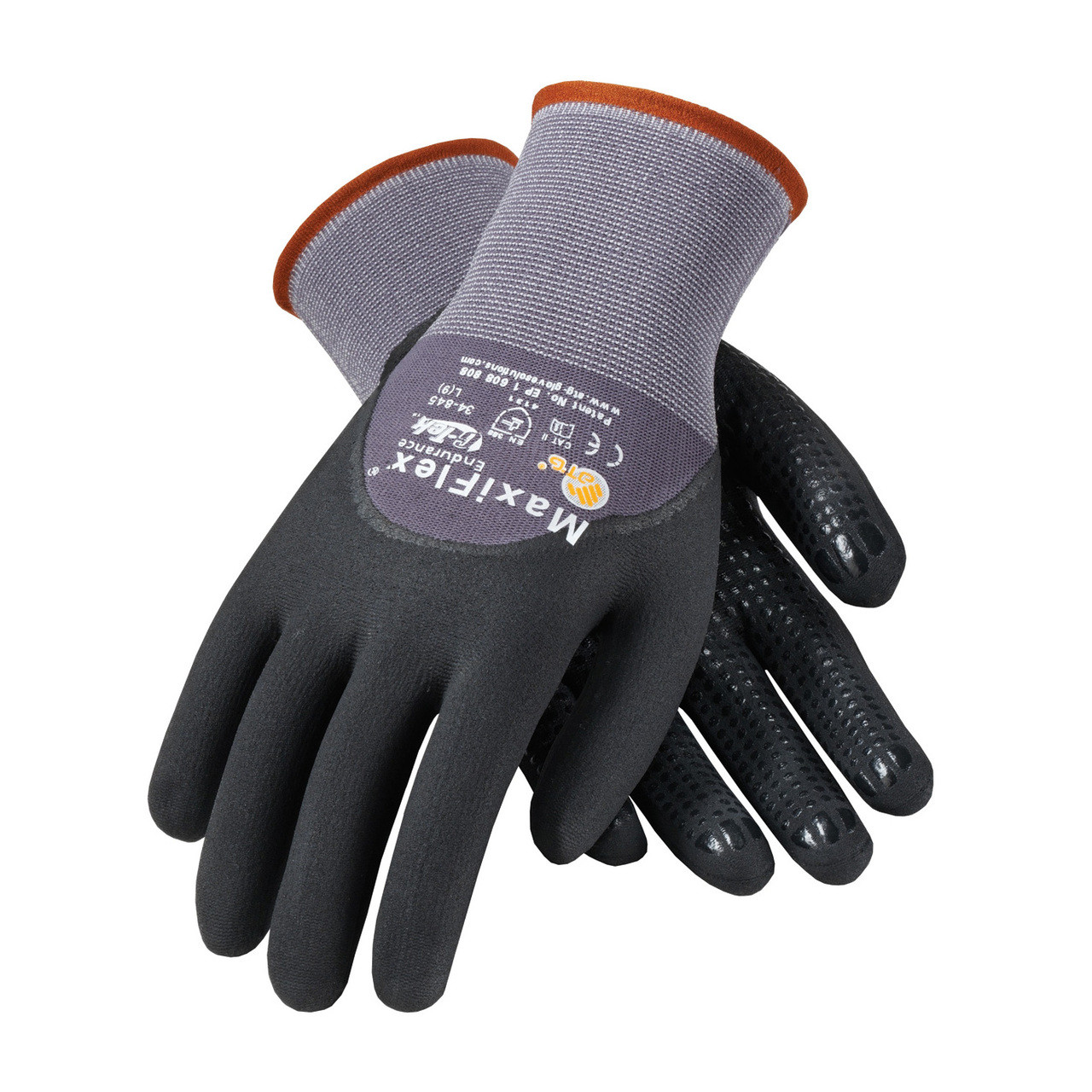 モニク MaxiFlex 34-845 Gloves with Nitrile Micro-Foam Grip (Pair