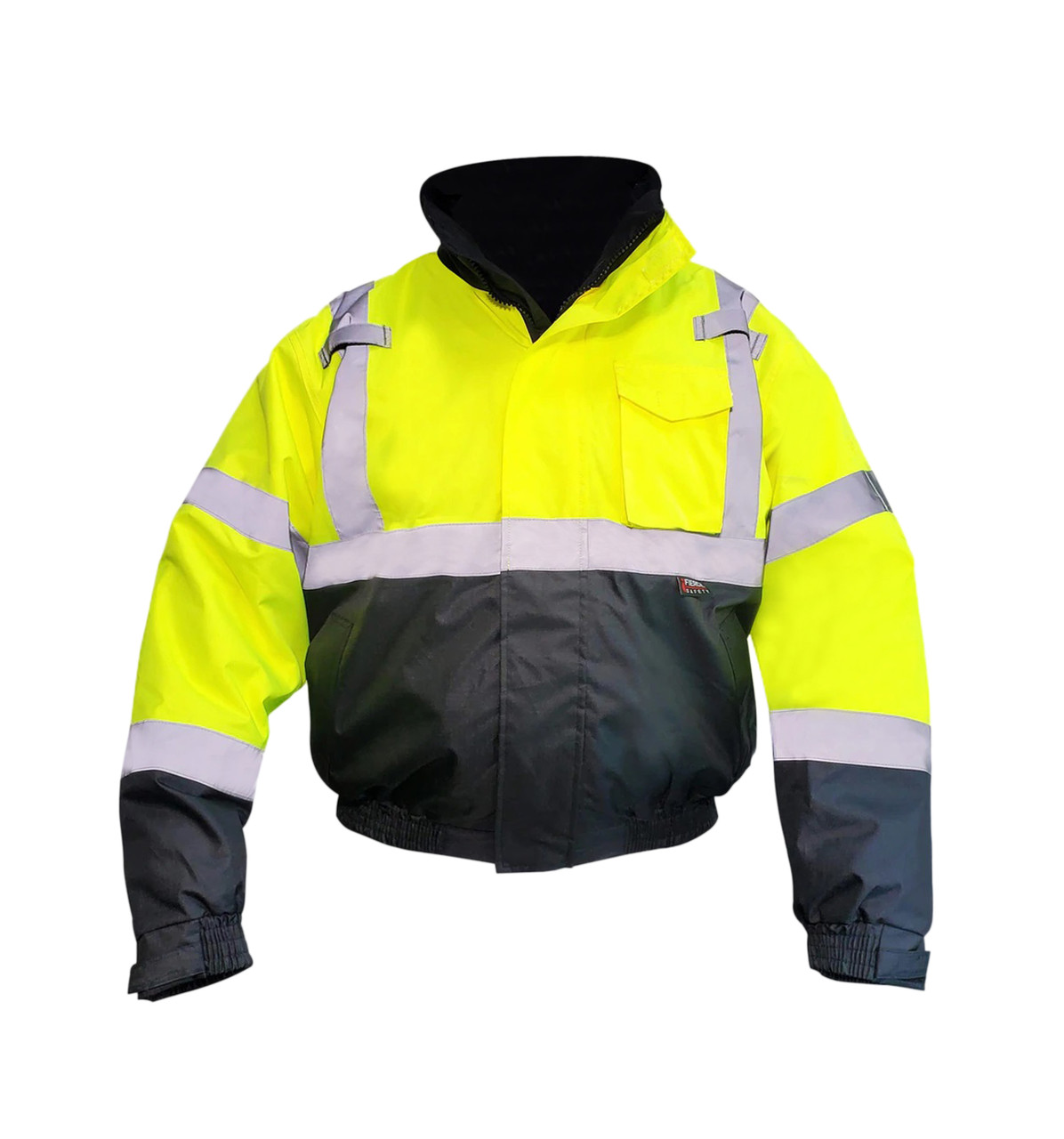 Fierce Safety Premium 3-in-1 Hi-Vis Lime Class 3 Bomber Safety