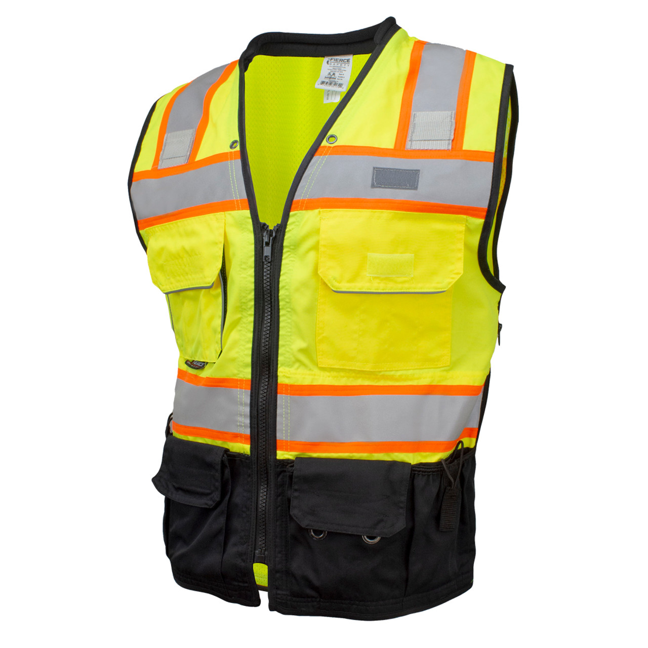 Fierce Safety SU500 Premium Surveyors Class 2 Heavy Duty Vest Tablet  Pockets & Neck Padding