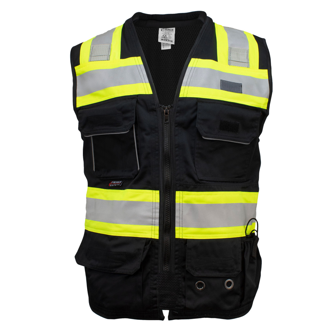 Fierce Safety SU500B Premium Surveyors Class 1 Black Vest with