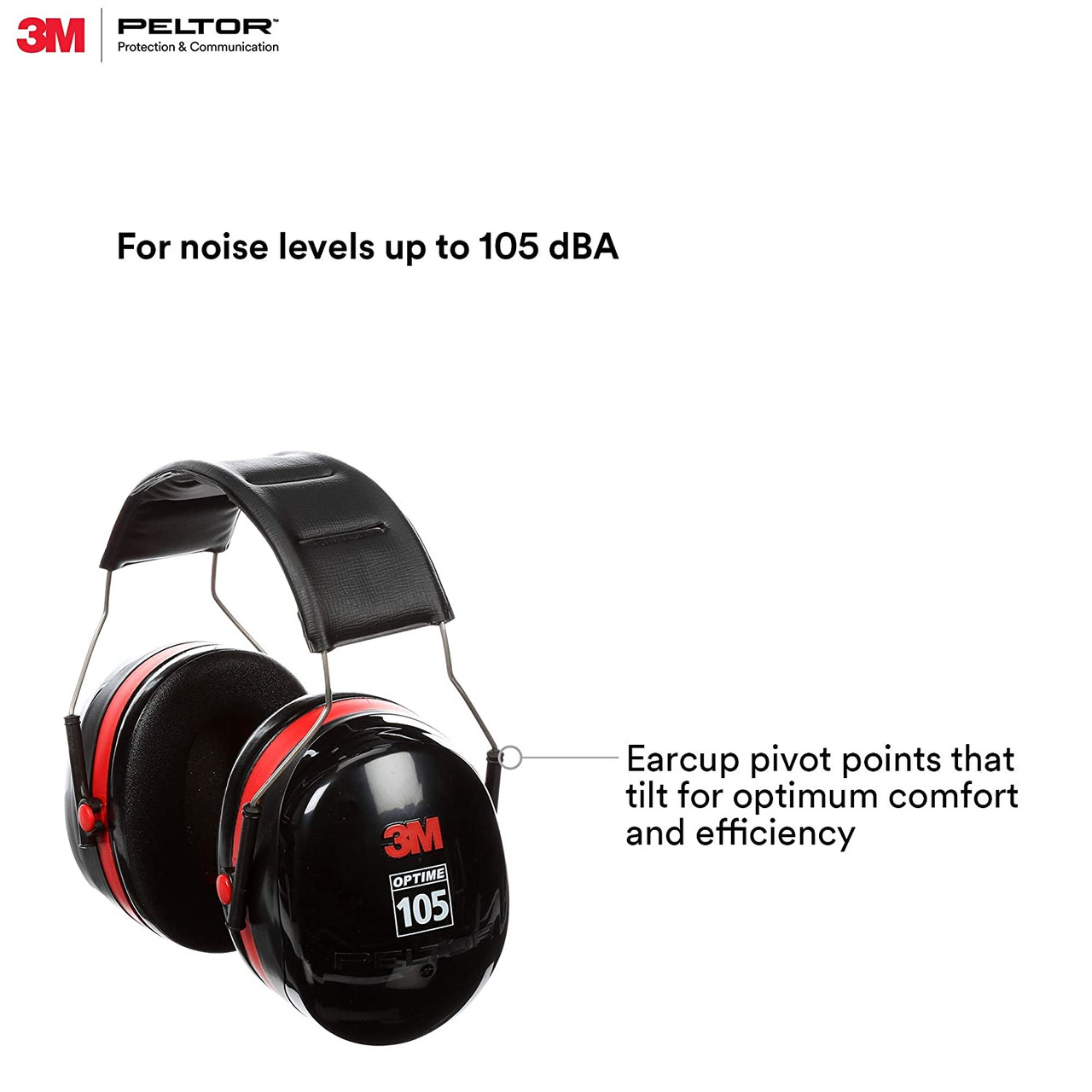 3M™ PELTOR™ Optime™ 105 H10A, Over-the-Head Earmuffs with Noise