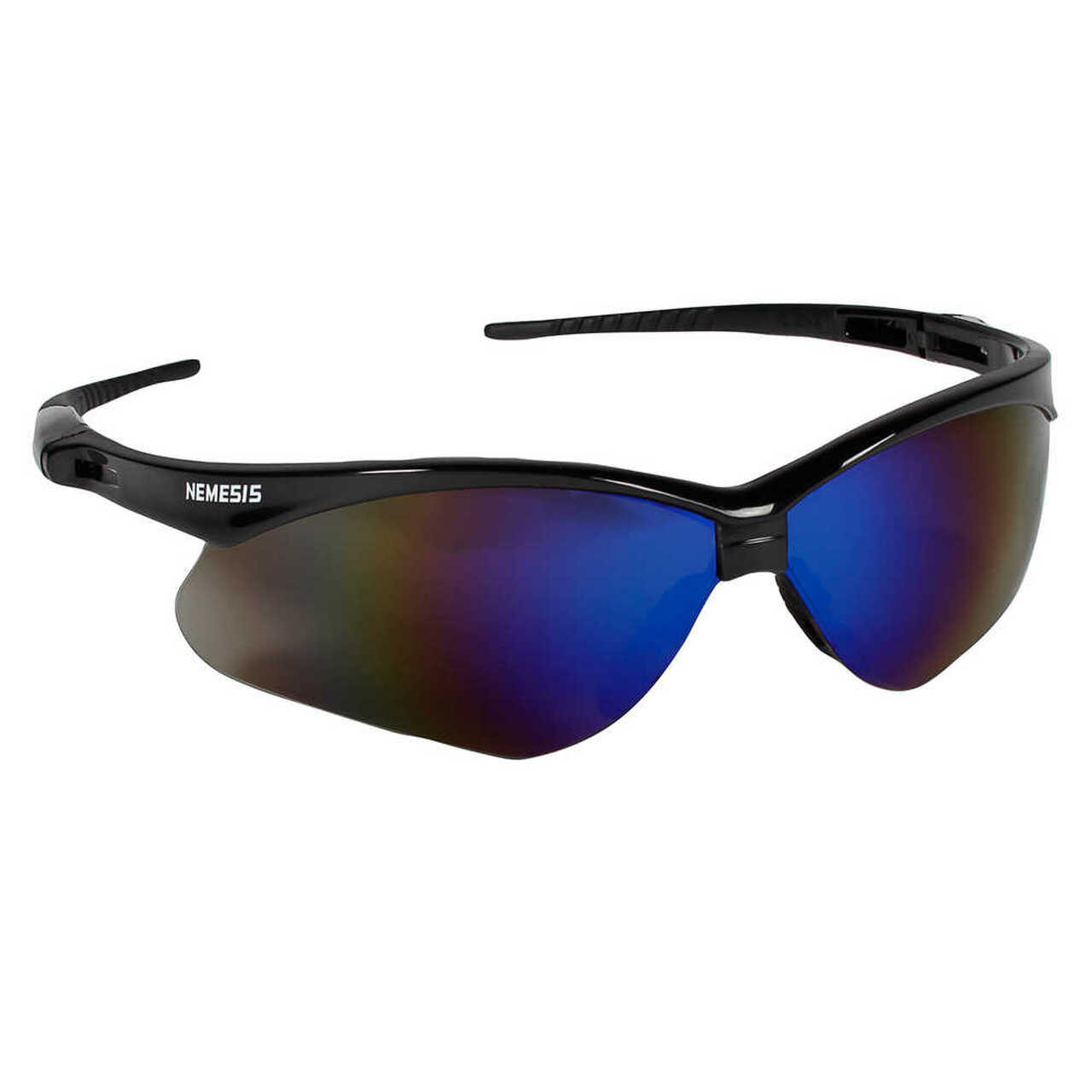 Nemesis 14481 Black Safety Glasses with Blue Mirror Lens (Each) -  Industrial Safety Products