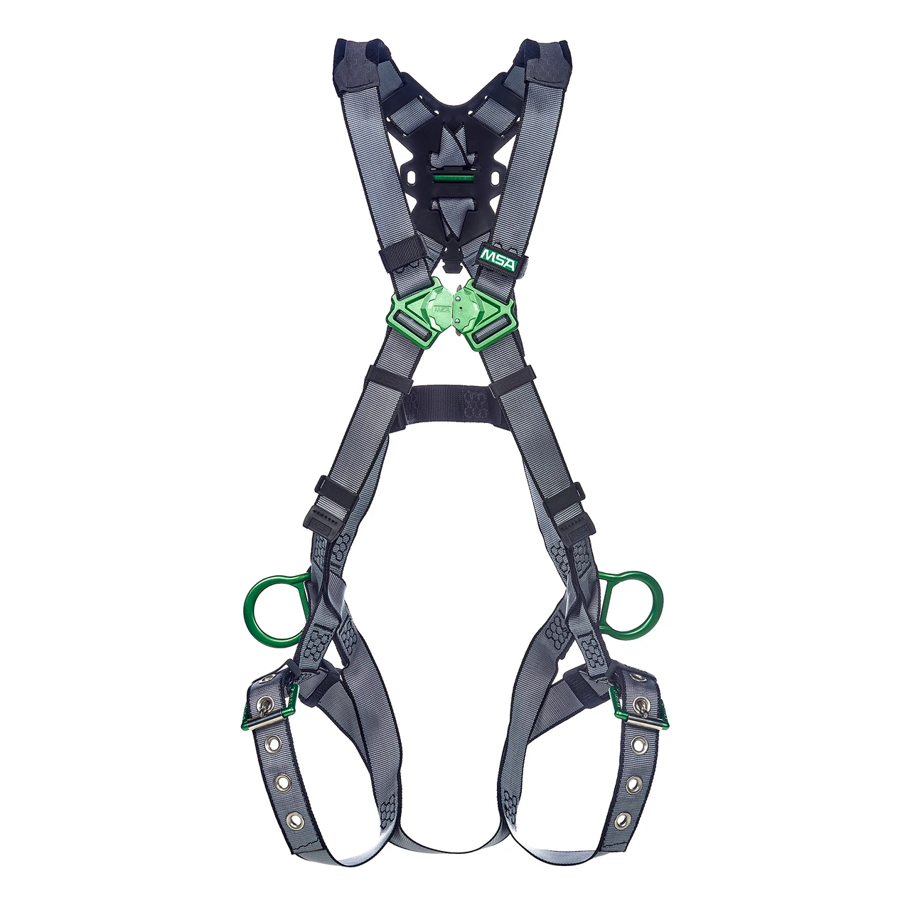 Wide Harness Rings MSA V-FIT Harness with Back & Hip D-Rings and Tongue Buckle Leg Straps ...