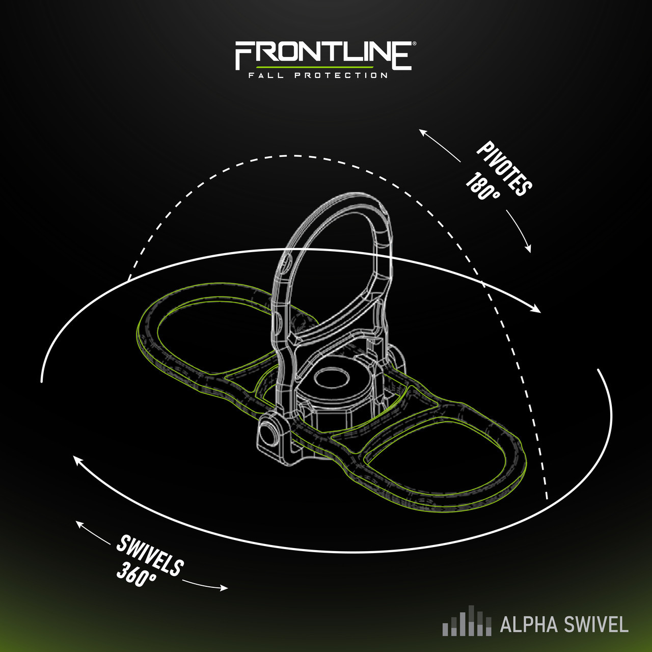 Frontline STB5K ALPHA Swivel Anchor - 360° Rotating Steel Anchor For Fall Protection, Meets OSHA & ANSI Standards
