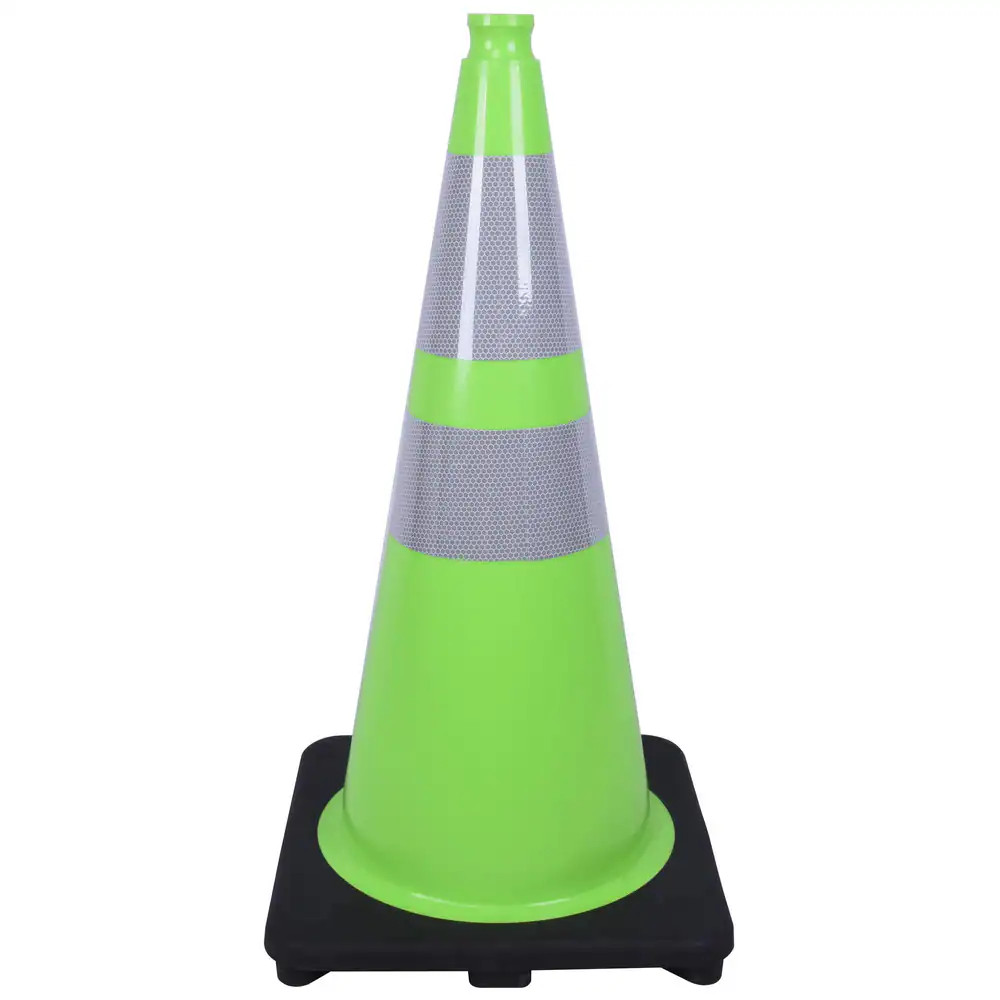 Cortina 03-500-68 DW Series Lime Traffic Cone with Reflective