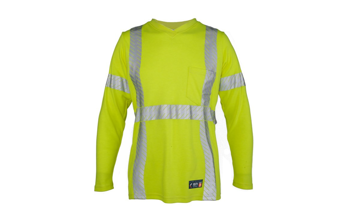 Kishigo F715 Flame Resistant Long Sleeve Women's V-Neck T-Shirt Class