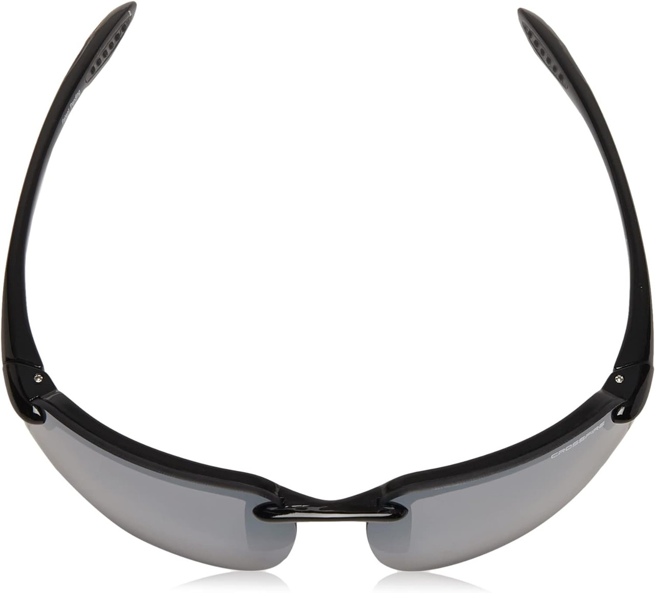 Crossfire ES4 Sunglasses – Silver Mirror Polarized Lenses, Crystal Black Frame (MPN 21427)