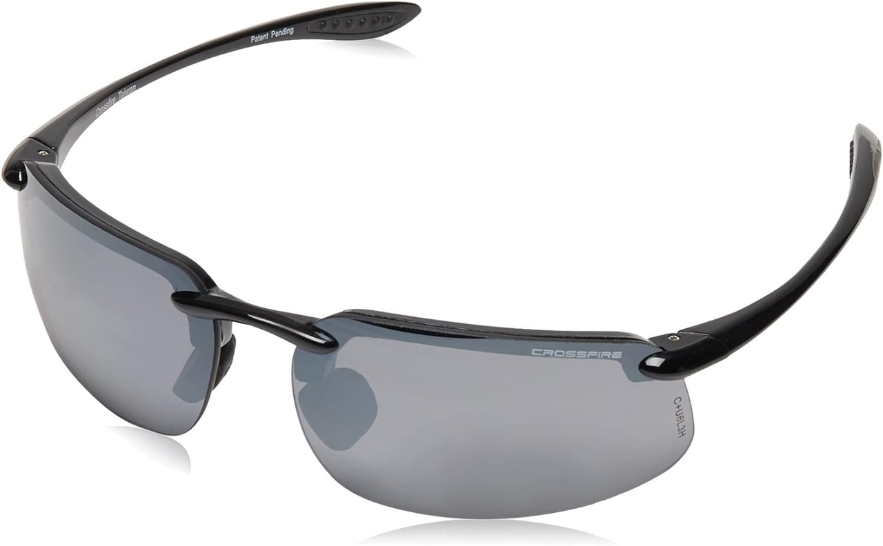 Crossfire 2123 Safety Glasses with Silver Mirror Lens with Black