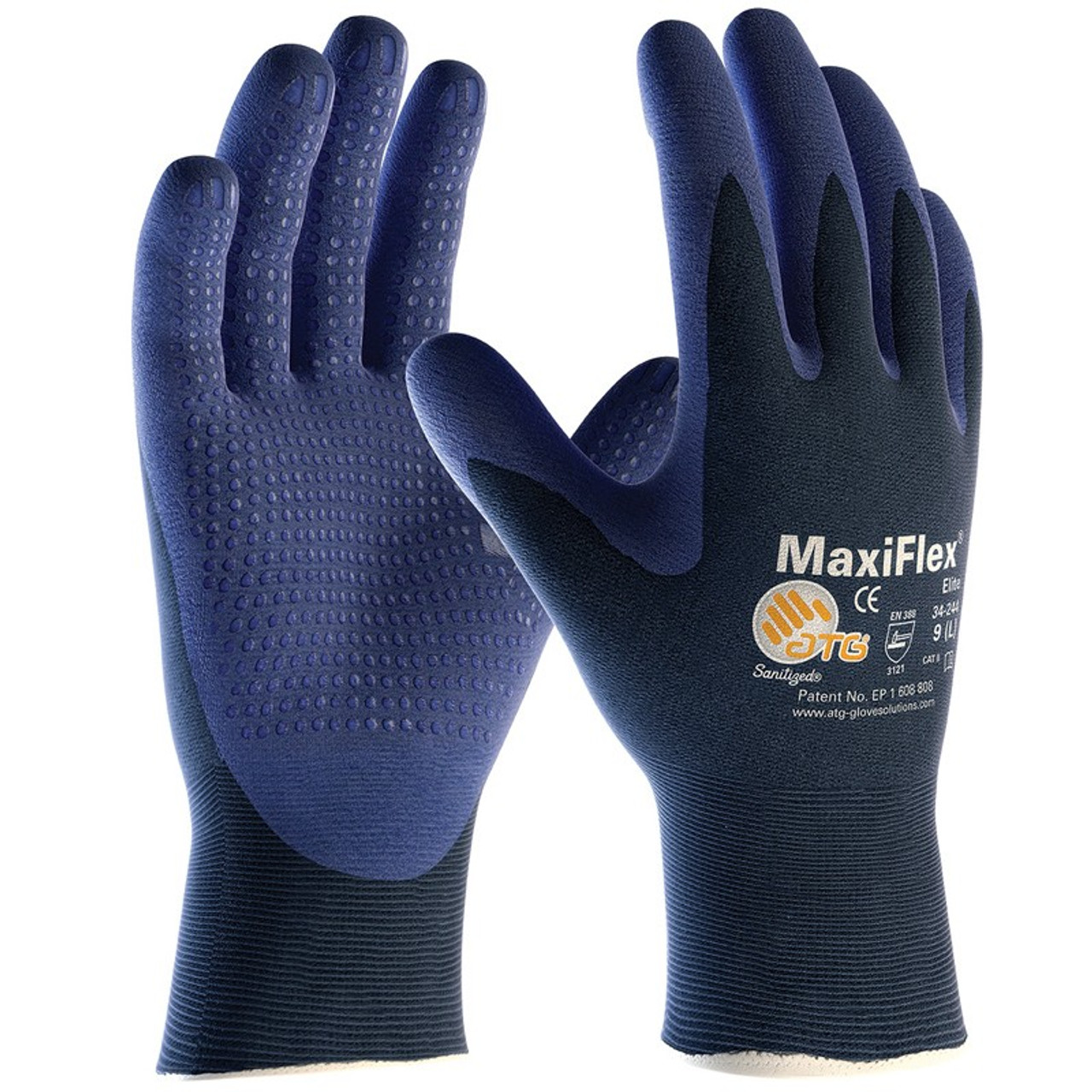 MaxiFlex Ultimate Seamless Knit Nylon Gloves Nitrile Coated Microfoam Grip on Full Hand Large Gray 12 Pairs