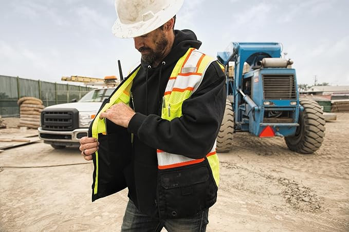 ML Kishigo 1515 Black Bottom Lime Safety Vest Style Class 2