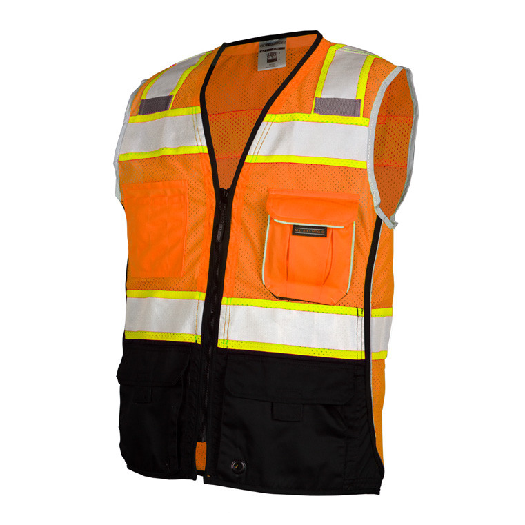 ML Kishigo 1516 Black Bottom Orange Safety Vest Style Class 2