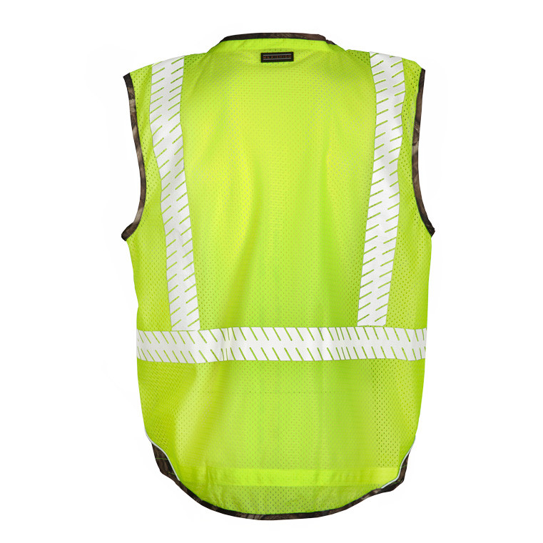 ML Kishigo 1523 Class 2 Lime Heavy Duty Vest Mossy Oak Camo