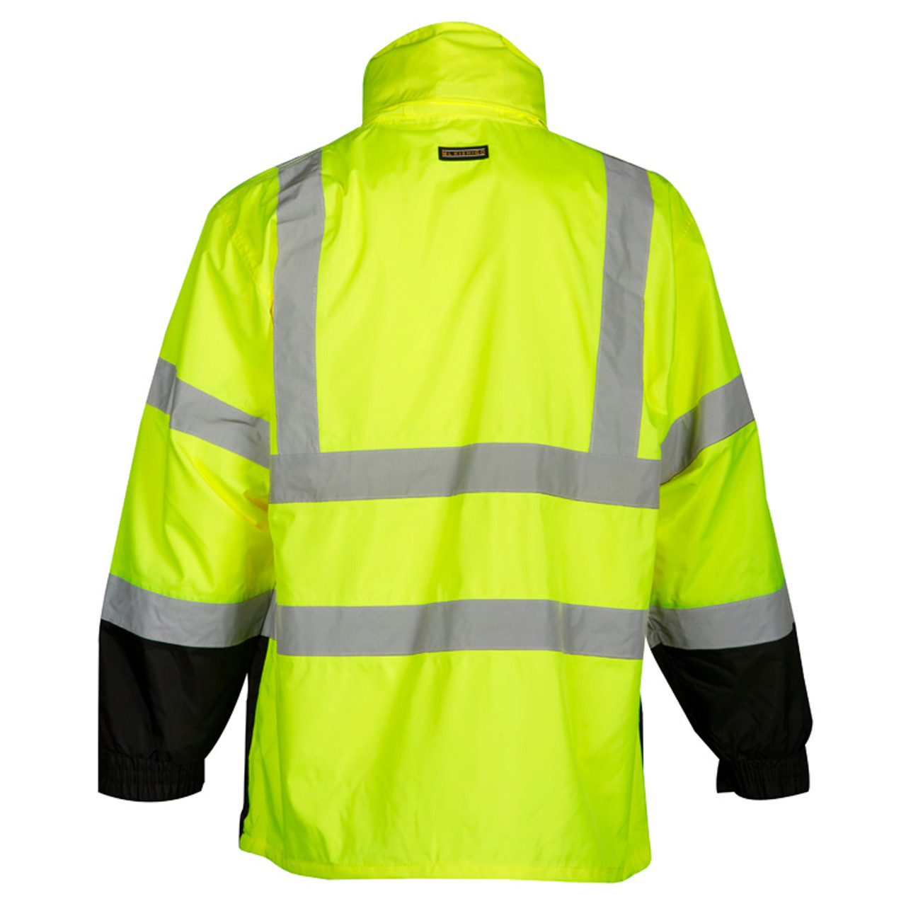 ML Kishigo RWJ102 Class 3 Lime Storm Cover Rainwear Jacket