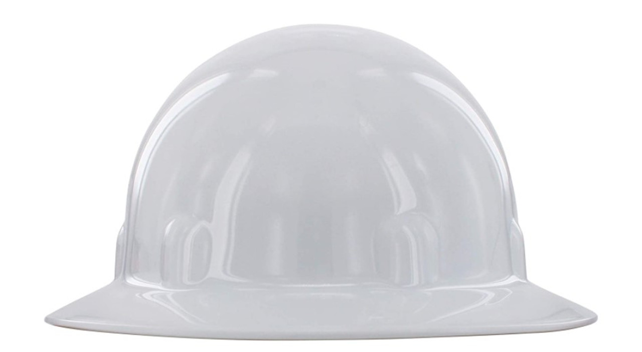 Fibre Metal E1RW01A000 White FullBrim Hard Hat with Ratchet Suspension