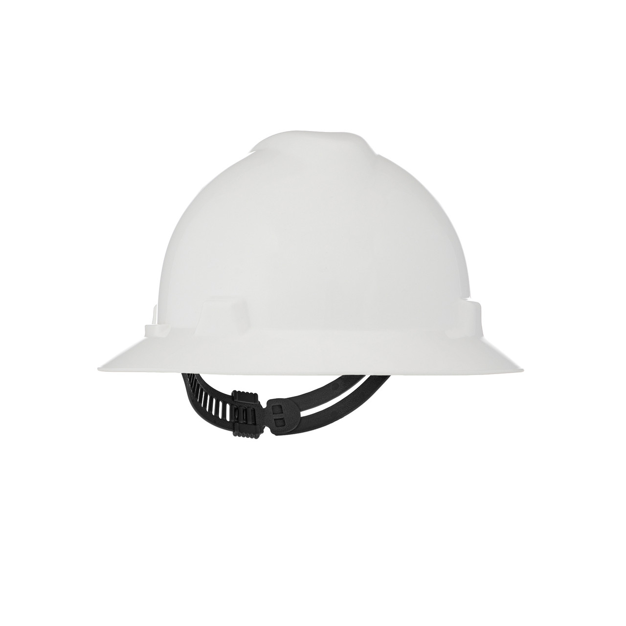 MSA 454733 V-Gard Full Brim White Hard Hat with Staz-On Suspension