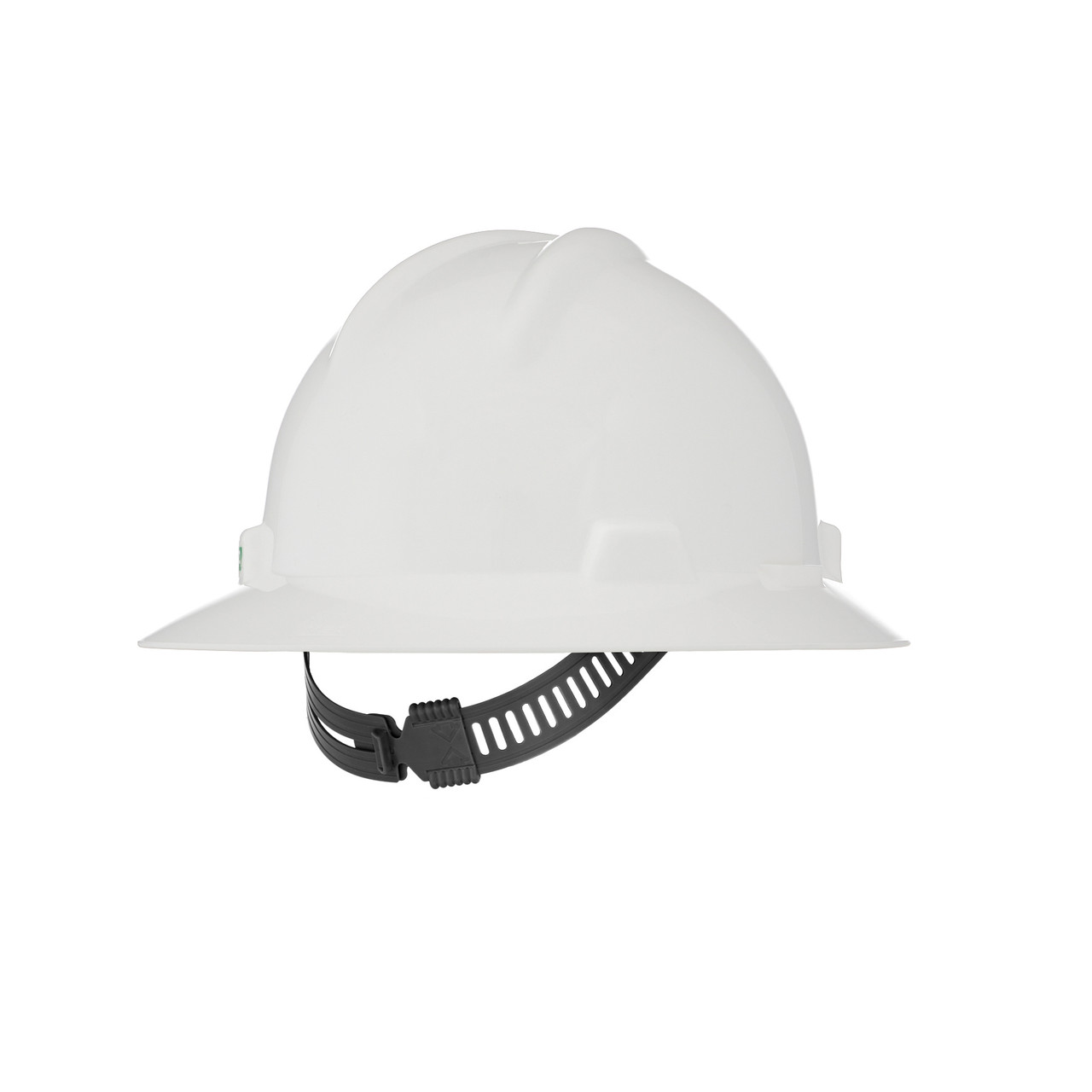 MSA 454733 V-Gard Full Brim White Hard Hat with Staz-On Suspension