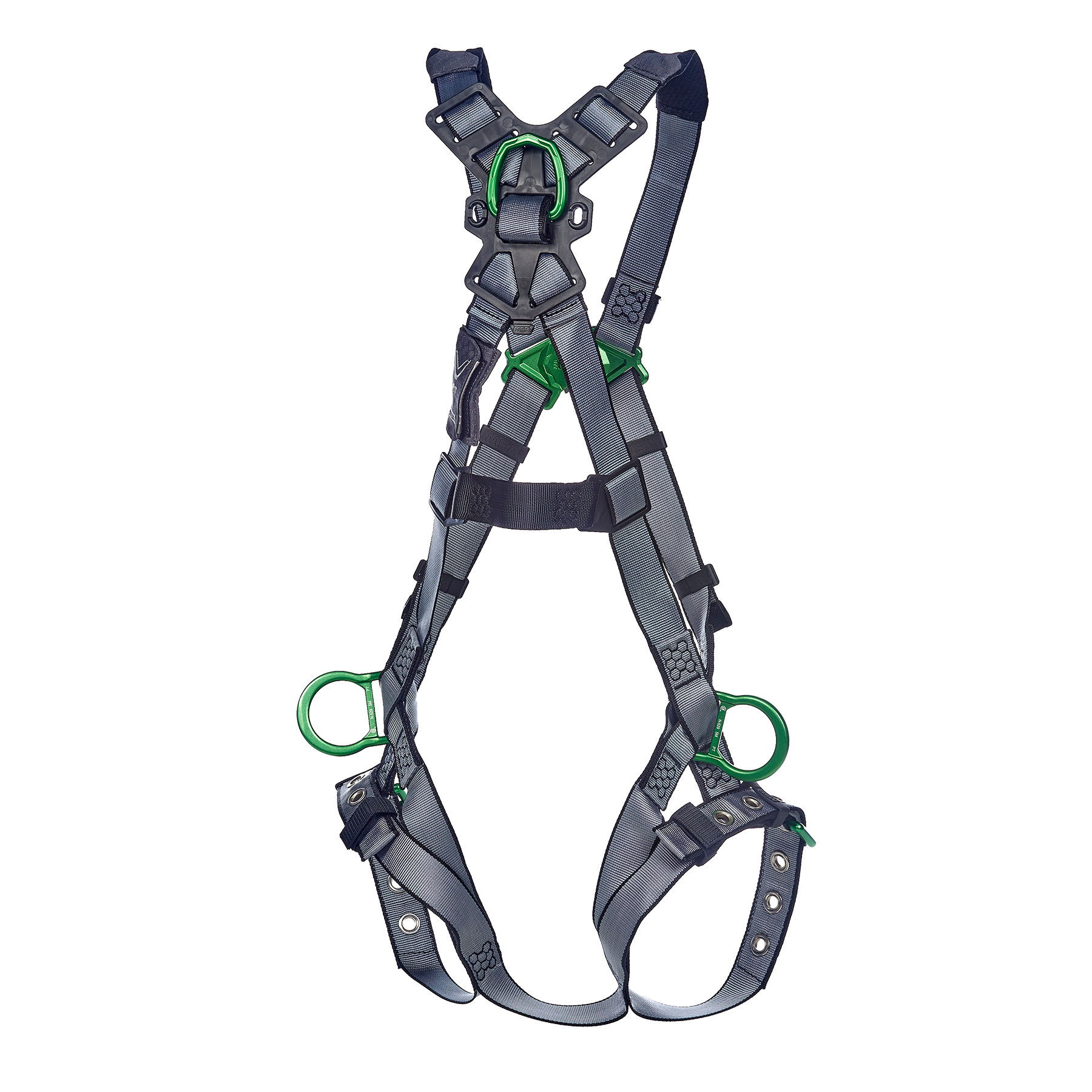 Wide Harness Rings MSA V-FIT Harness with Back & Hip D-Rings and Tongue Buckle Leg Straps ...