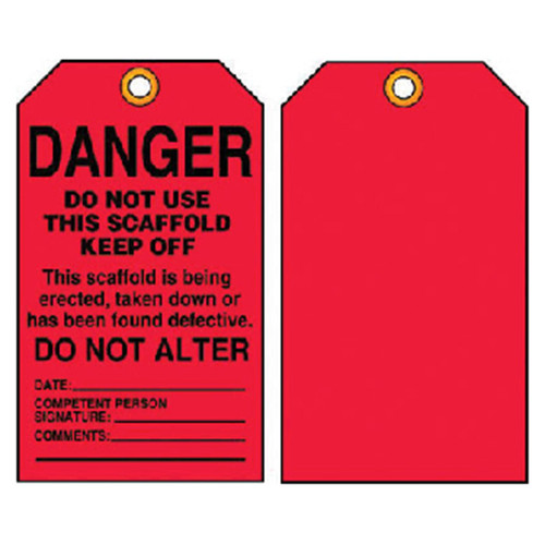 Accuform TSS101CTP Scaffold Status Safety Tag: Danger - Do Not Alter