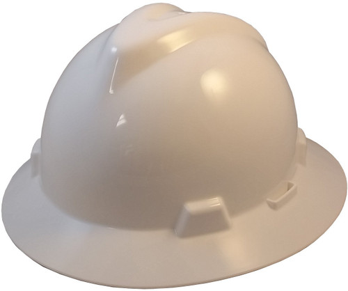 MSA V-Gard Slotted Full-Brim Hard Hat with 1-Touch Suspension