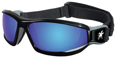 MCR RP118B Reaper Goggle Black head band w/ Blue Diamond Mirror Lens (Dozen)