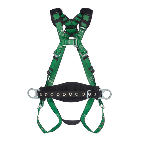 MSA V-FORM Construction Safety Harness with Back & Hip D-Ring