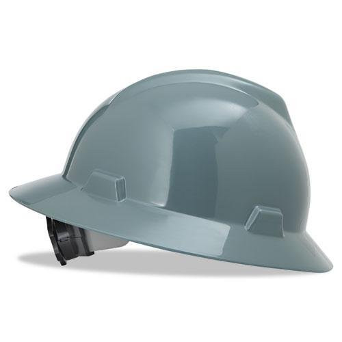 MSA 475368 V-Gard Blue Full Brim Hard Hat with Fas-Trac