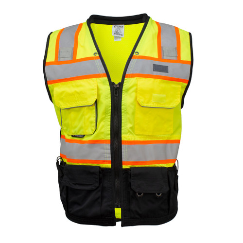 Fierce Safety Class 2 Lime Heavy Duty Vest Tablet Pockets and