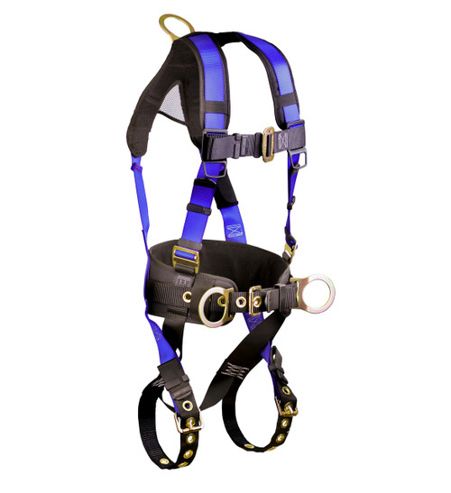 Falltech Construction Belted Full Body Harness with 3 D rings - 7073B